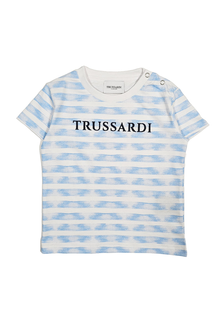 T-shirt bianco-celeste per neonato - Primamoda kids