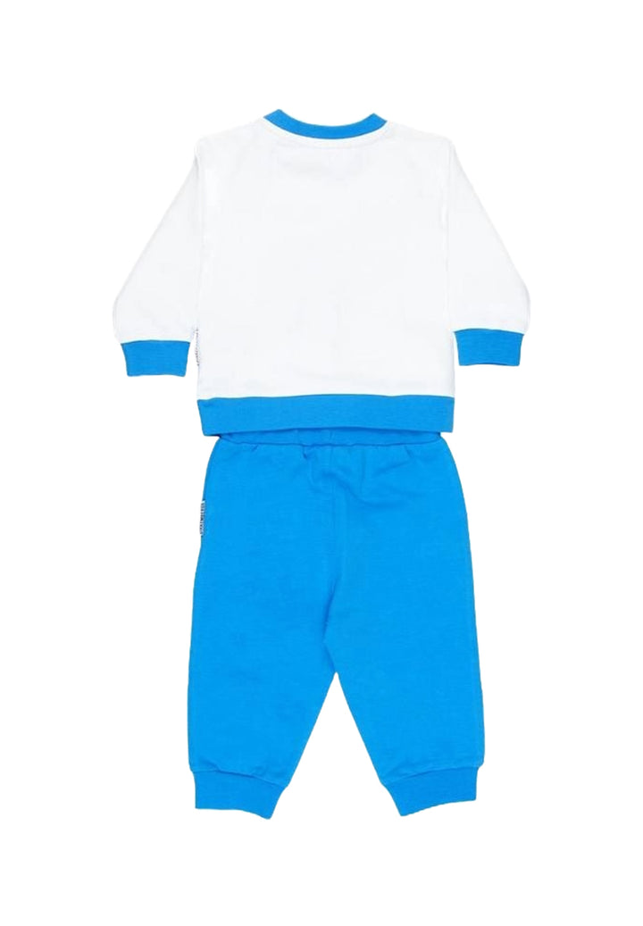 Completo felpa bianco-celeste per bambino - Primamoda kids