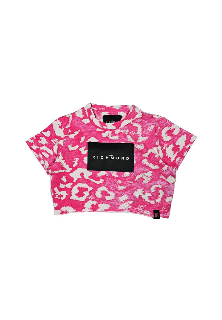 T-shirt cropped fuxia per bambina - Primamoda kids