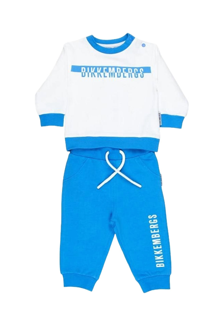Completo felpa bianco-celeste per bambino - Primamoda kids