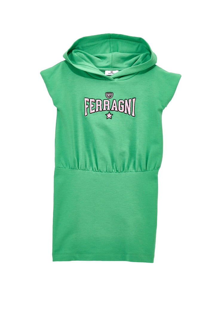 Vestito felpa verde per bambina - Primamoda kids
