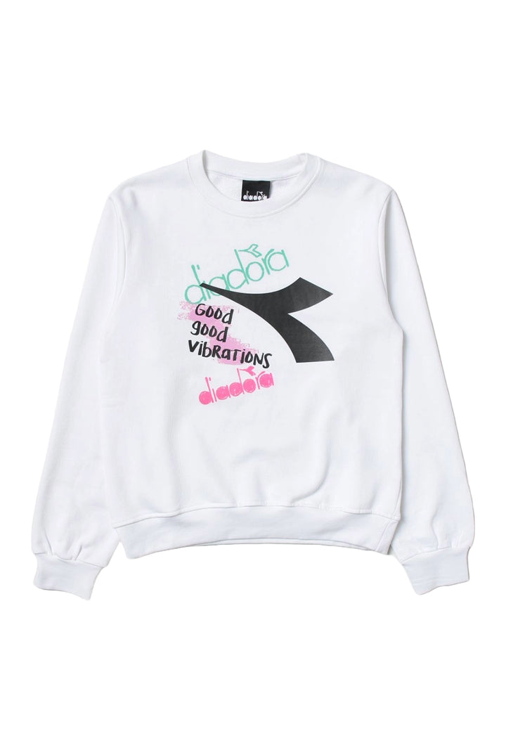 Felpa girocollo bianca per bambina - Primamoda kids