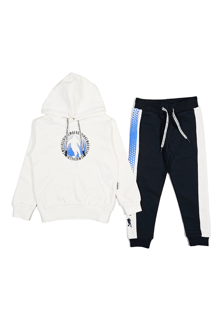 Completo felpa bianco-blu per bambino - Primamoda kids