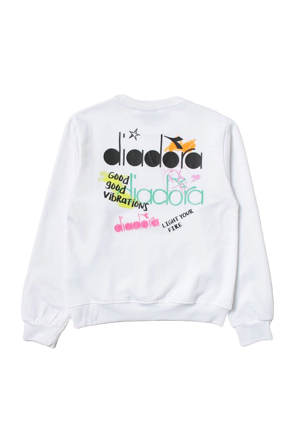 Felpa girocollo bianca per bambina - Primamoda kids