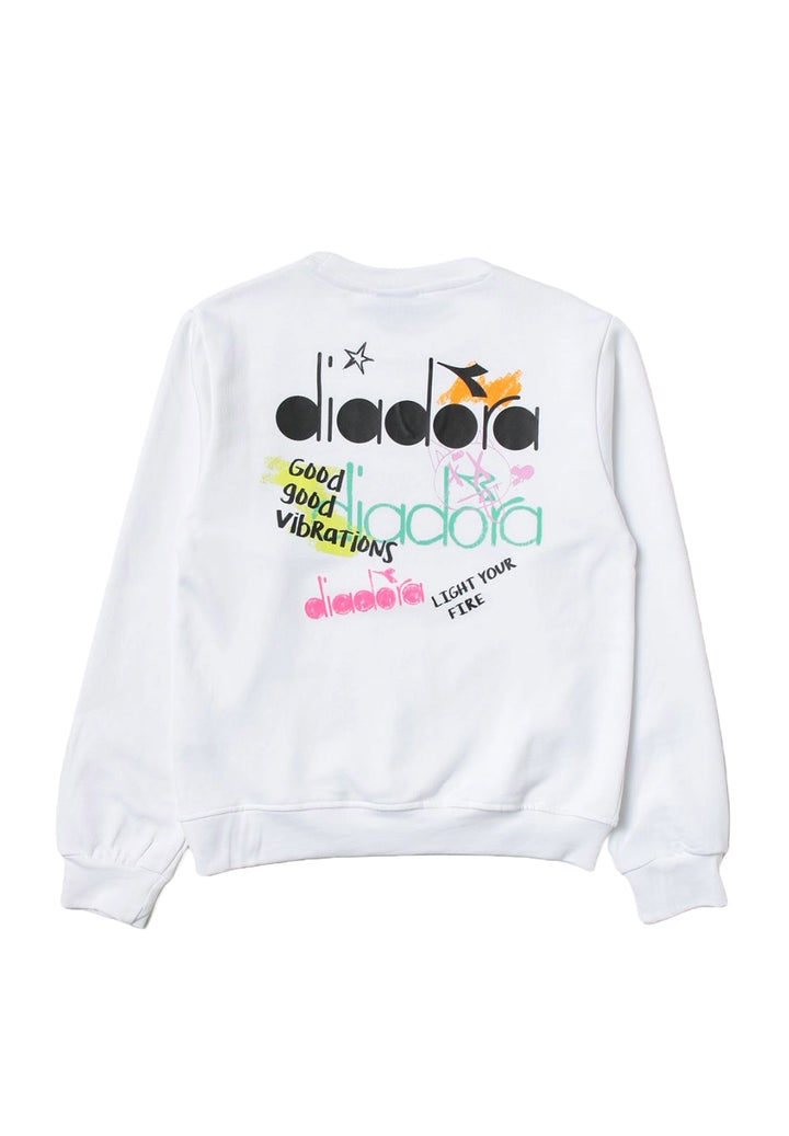 Felpa girocollo bianca per bambina - Primamoda kids