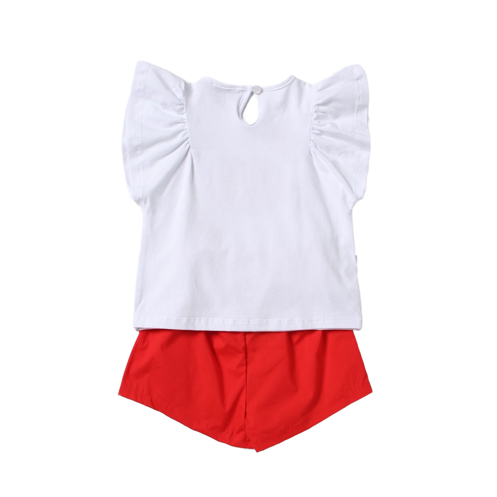 Completo bianco-rosso per neonata - Primamoda kids