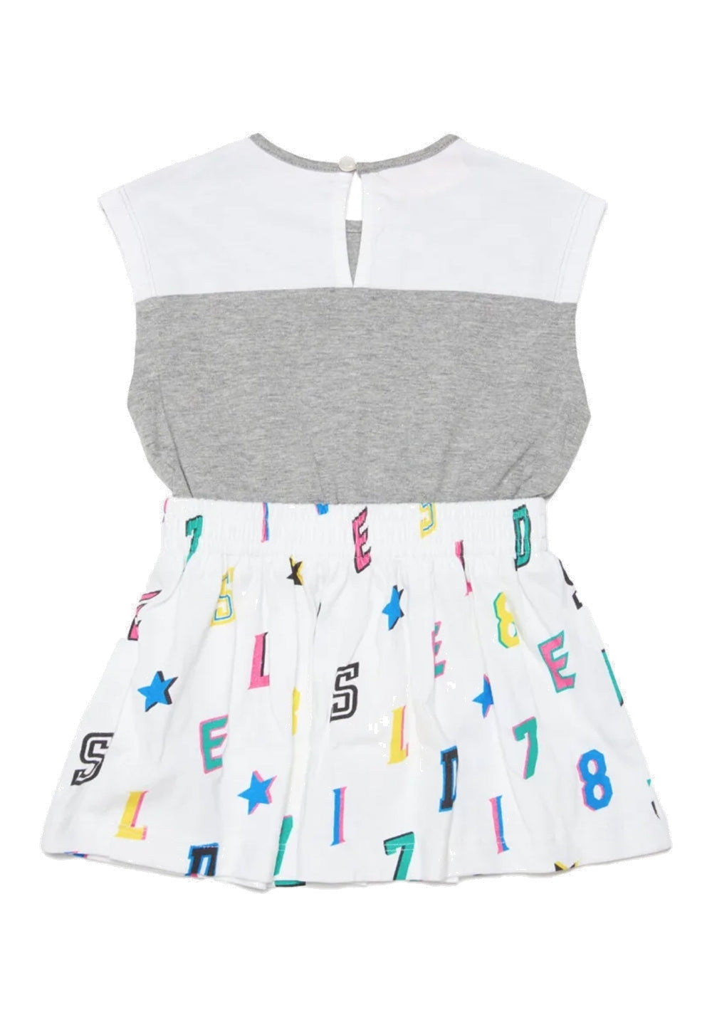 Vestito bianco-grigio per neonata - Primamoda kids