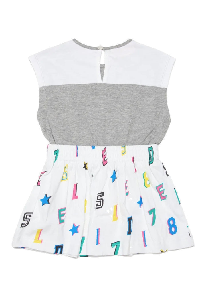 Vestito bianco-grigio per neonata - Primamoda kids