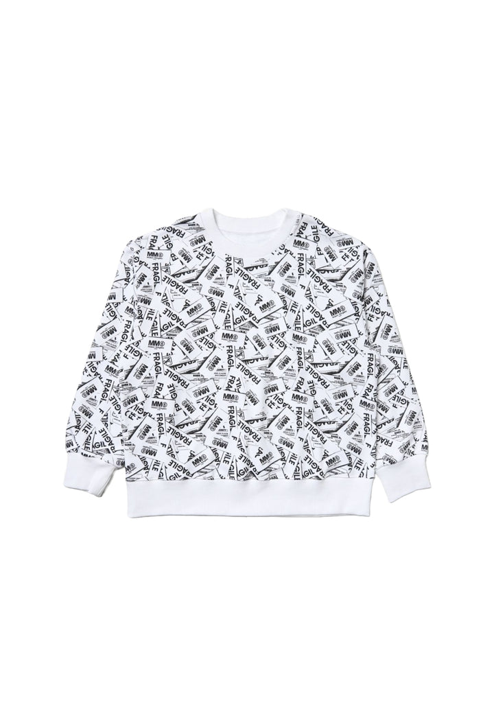 Felpa girocollo bianca per bambina - Primamoda kids
