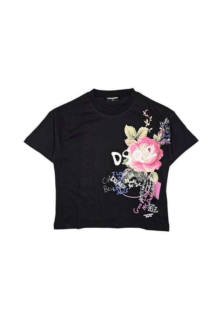 T-shirt nera per bambina - Primamoda kids