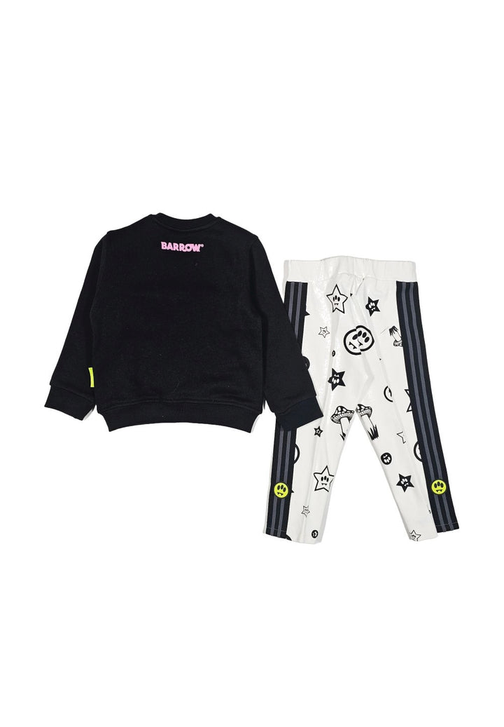 Completo felpa nero-bianco per neonata - Primamoda kids