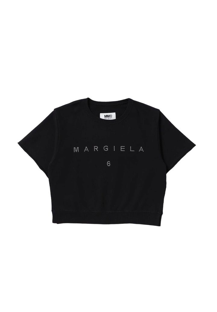 Felpa girocollo nera per bambina - Primamoda kids