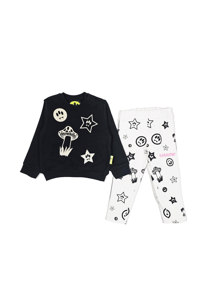 Completo felpa nero-bianco per neonata - Primamoda kids