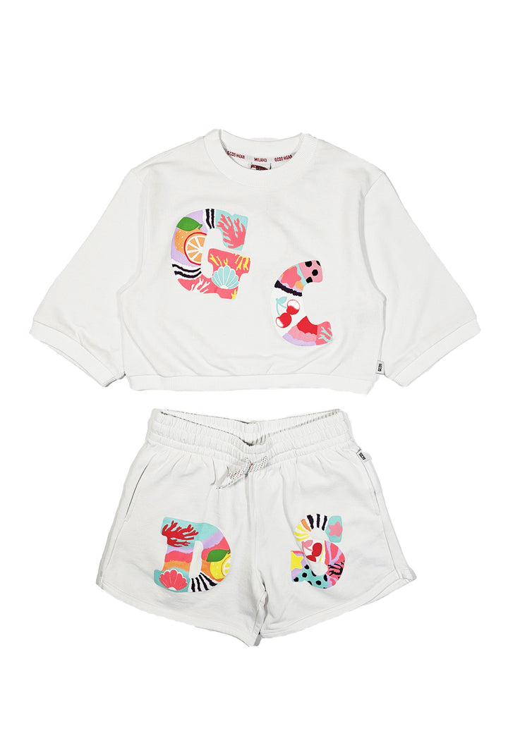 Completo felpa bianco per bambina - Primamoda kids