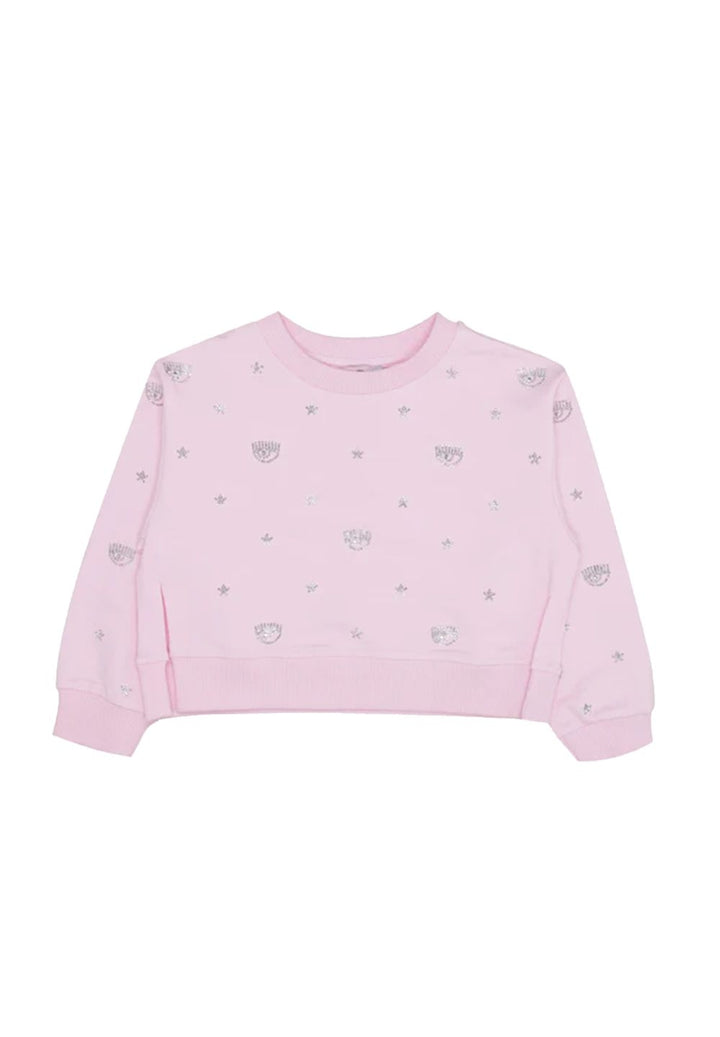 Felpa girocollo rosa per bambina - Primamoda kids