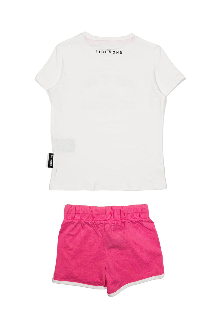 Completo bianco-rosa per bambina - Primamoda kids