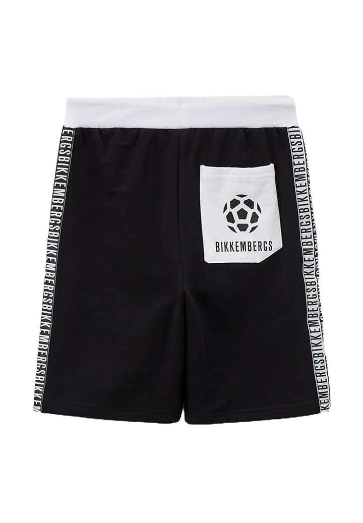 Bermuda felpa nero per bambino - Primamoda kids