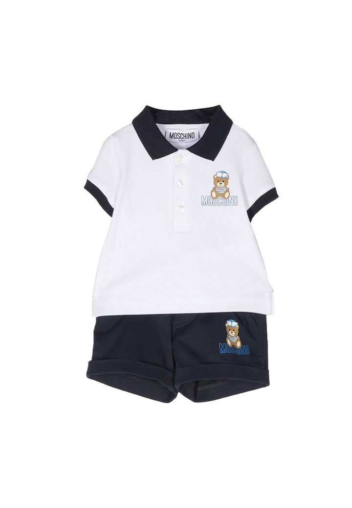 Completo bianco-blu per neonato - Primamoda kids