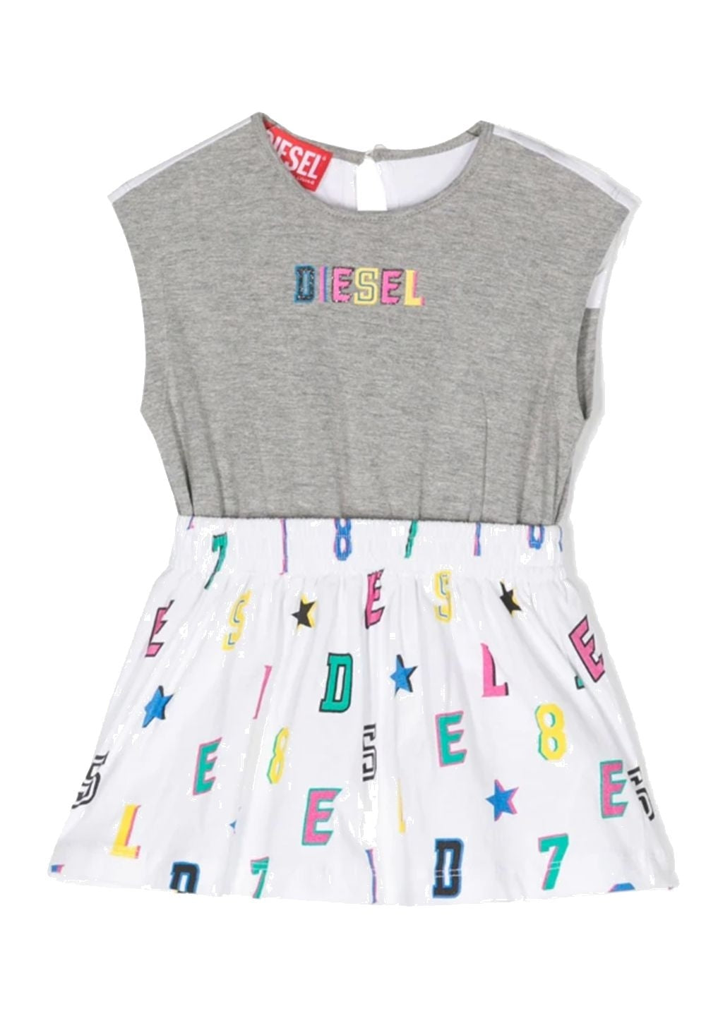 Vestito bianco-grigio per neonata - Primamoda kids