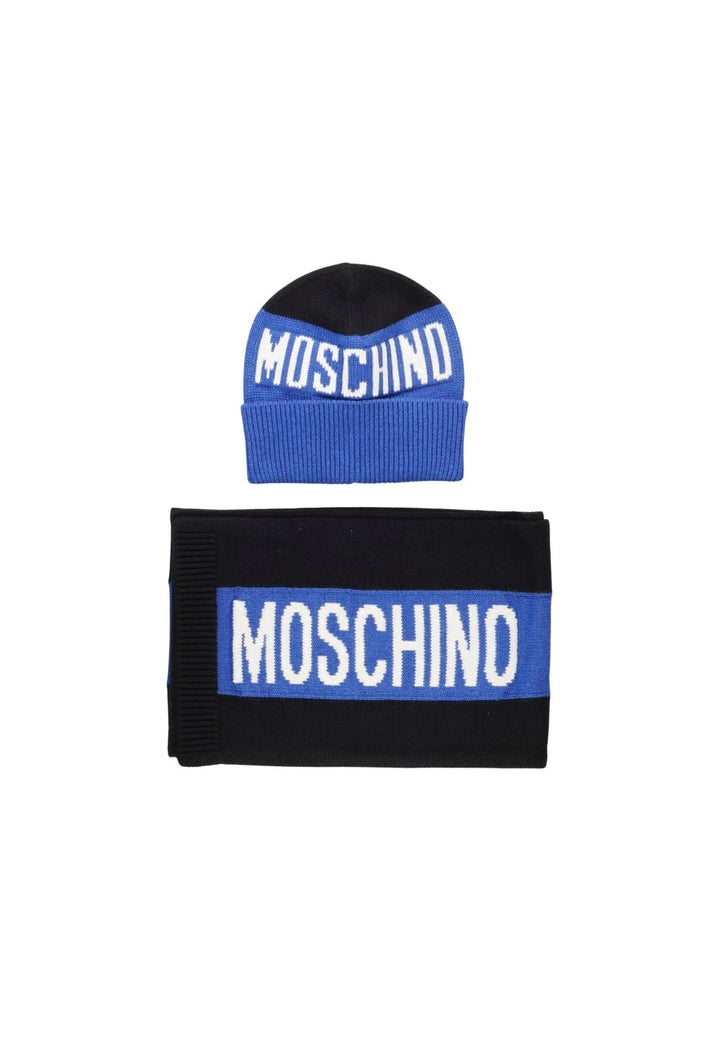 Set sciarpa e cappello nero-blu per bambino - Primamoda kids