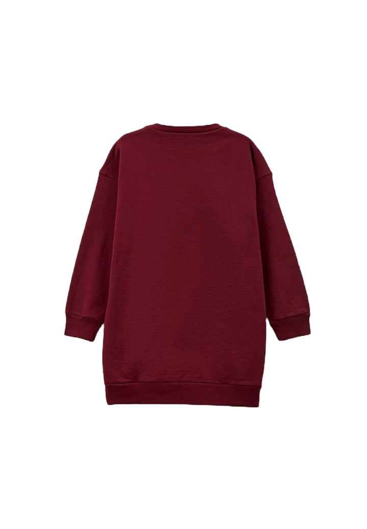 Vestito felpa bordeaux per bambina - Primamoda kids