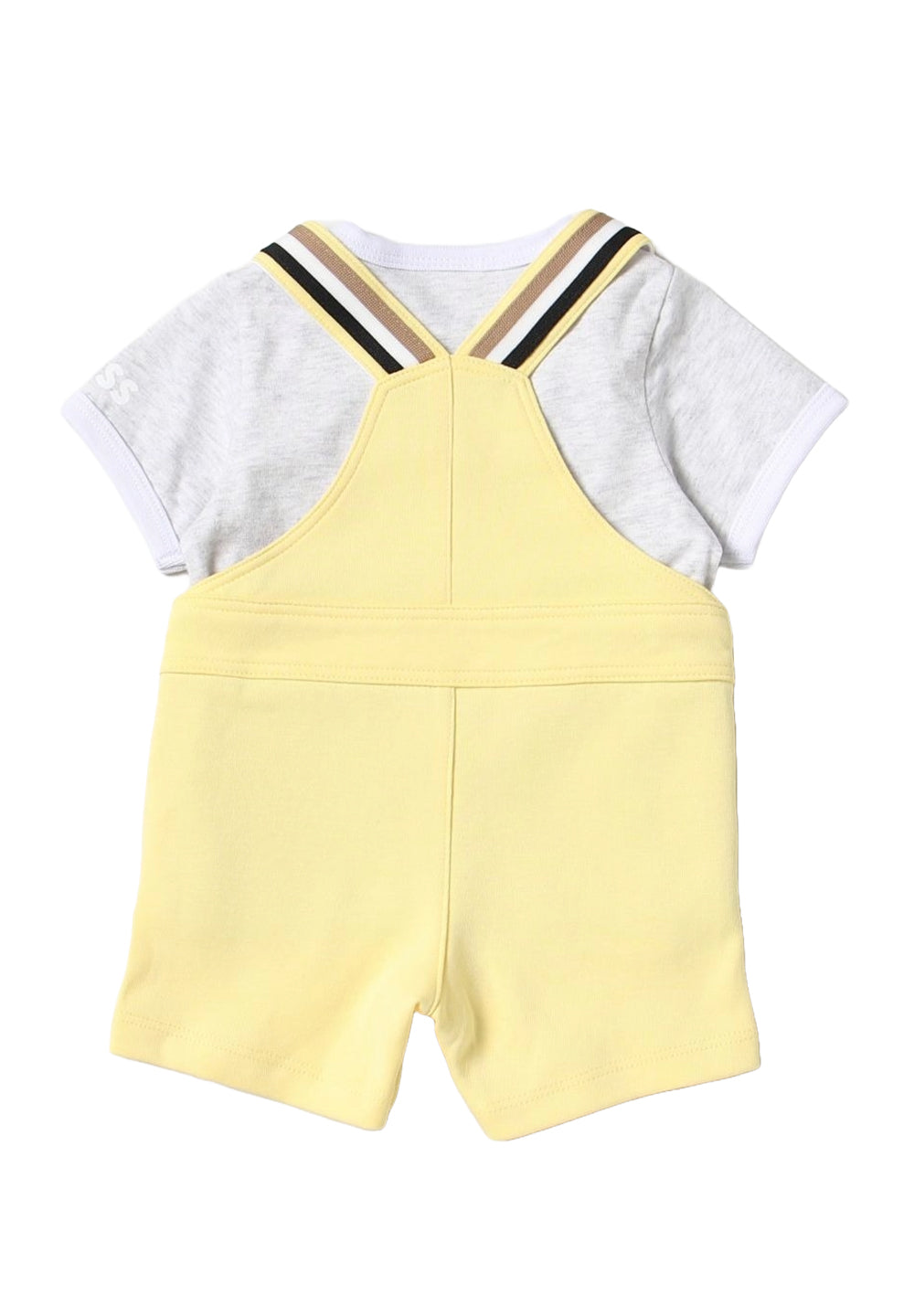 Completo salopette giallo-grigio per neonato - Primamoda kids