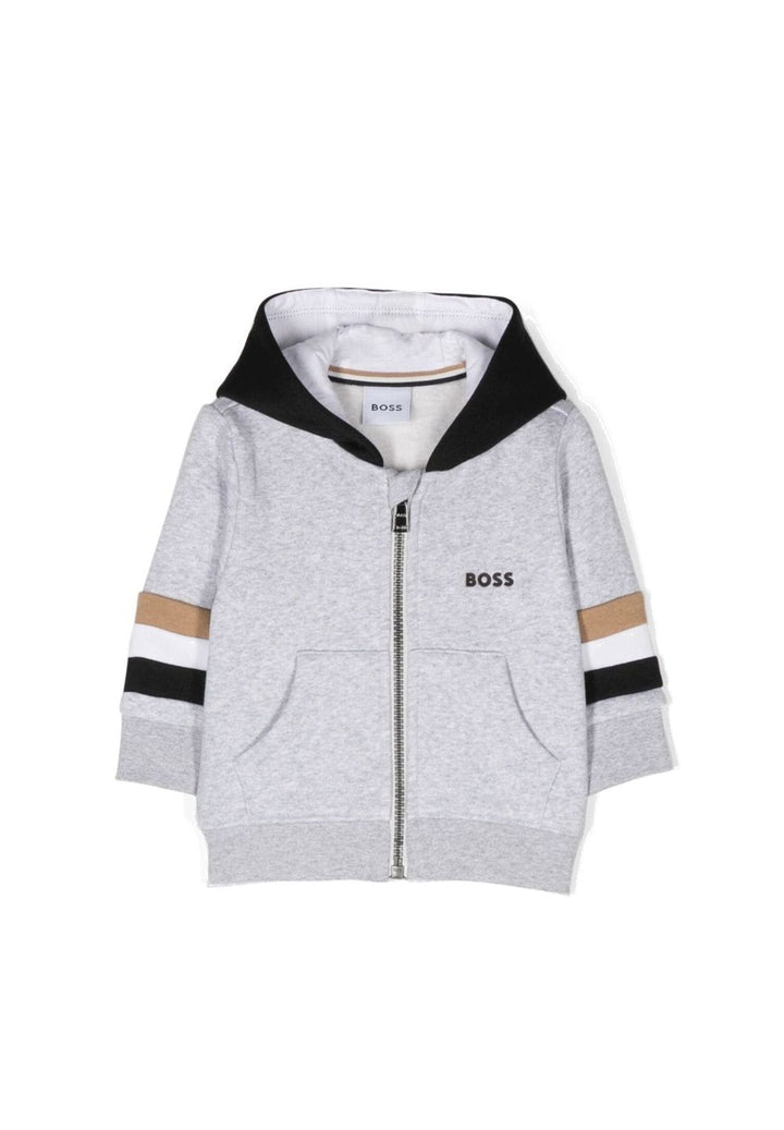 Felpa zip grigia per bambino - Primamoda kids